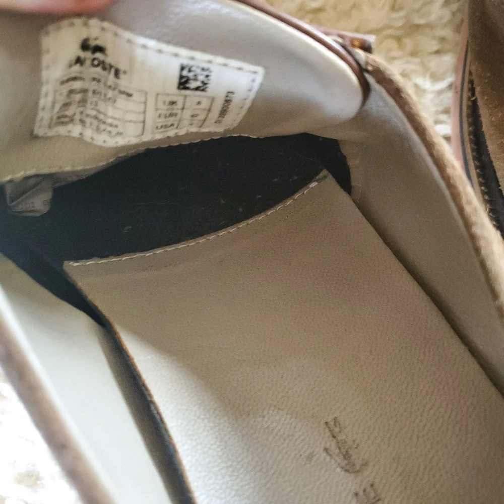 Lacoste sz9 brown‎ leather & suede lace up shoes